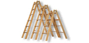 Échelle double à marches en bois ERGO 2x6 échelons 178x52x14 cm / 12.1