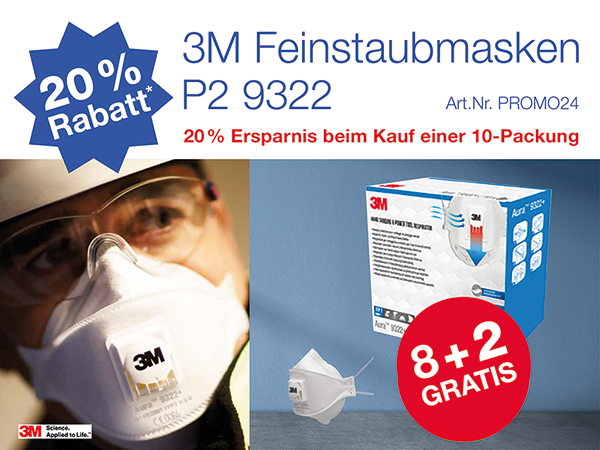 3M Feinstaubmasken 9322PRO8+2P - PROMO24